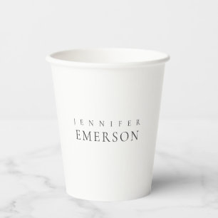 Black white professional minimalist modern plain paper cups