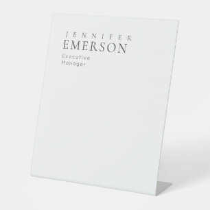 Black white professional minimalist modern plain pedestal sign