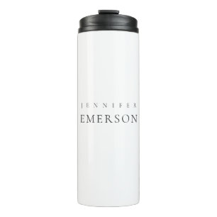 Black white professional minimalist modern plain thermal tumbler