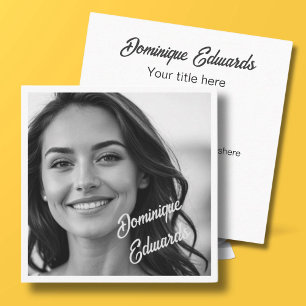 Black White Professional Photo Social Media Square Business Card