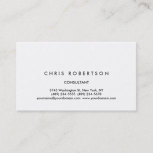 Black White Professional Plain Minimalist Business Card