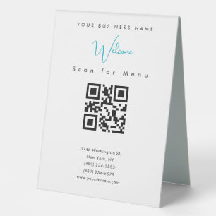 Black White Professional Scannable QR Code Menu