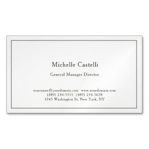 Black White Professional Unique Classical Simple Magnetic Business Card