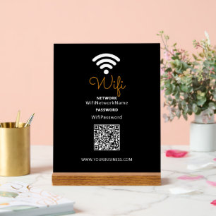 Black & White Promotional Business Wifi Password Acrylic Sign