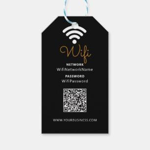 Black & White Promotional Business Wifi Password Gift Tags