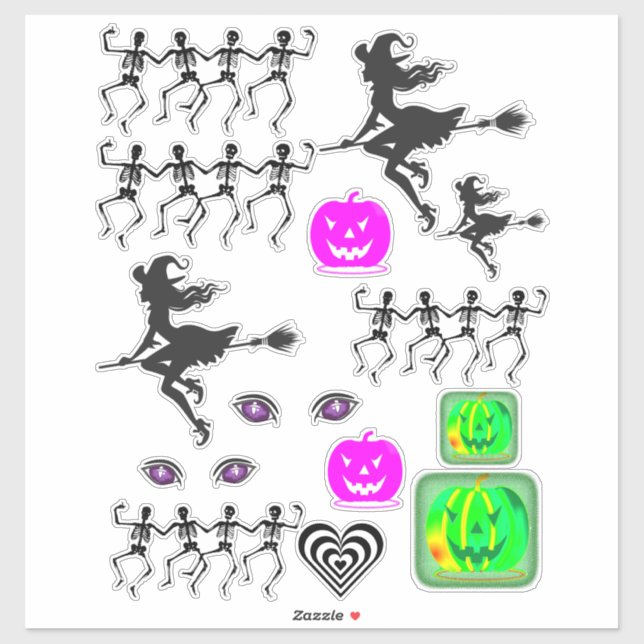 black/white pumpkins halloween set (Sheet)