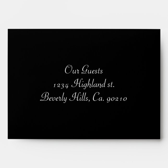 Black White Purple Draped Polka Dots Size A7 Envelopes (Front)