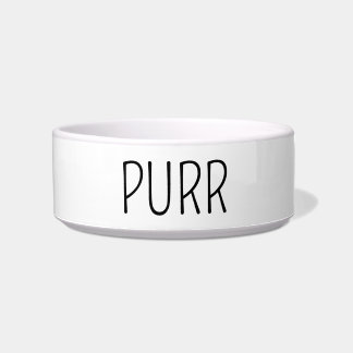 Black & White Purr Cat Contemporary  Bowl