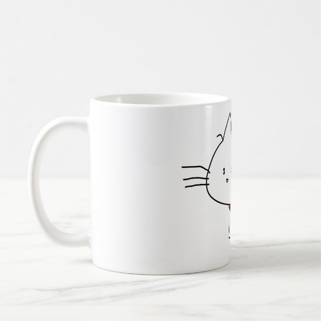 Black & White Pussy Cat Kitten Mug (Left)