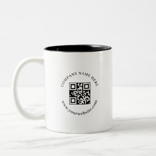 Black White QR Code Business Logo Promo mug
