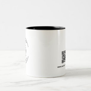 Black White QR Logo Business Two Tone mug