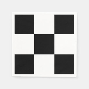 Black White Race Chequerboard Squares Custom Colou Napkin