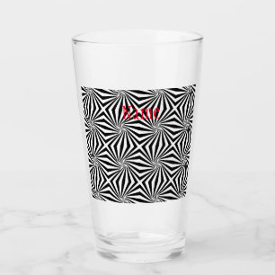 Black White Radiating Pattern Thunder_Cove Glass