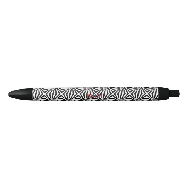 Black White Radiating Pattern Thunder_Cove  Ink Pen (Front)