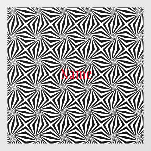 Black White Radiating Pattern Thunder_Cove Window Cling
