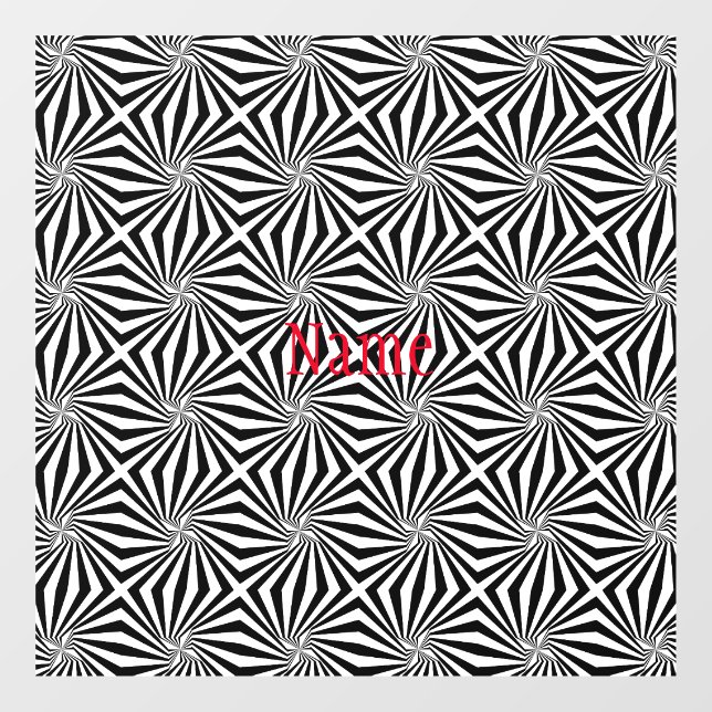 Black White Radiating Pattern Thunder_Cove  Window Cling (Sheet)