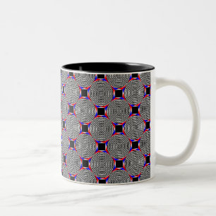 Black & White Radiation by Kenneth Yoncich Two-Tone Coffee Mug