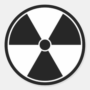 Black & White Radiation Symbol Sticker