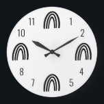 Black/White Rainbow Kids Wall Clock<br><div class="desc">We are always adding new designs daily!</div>