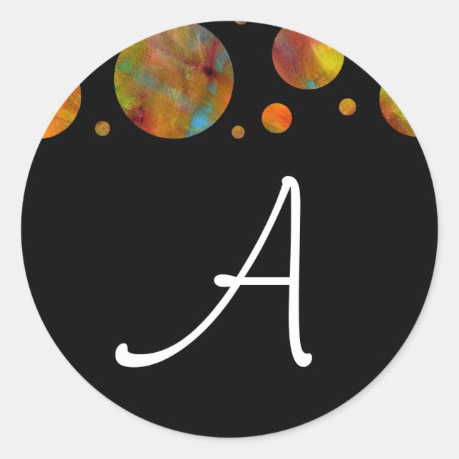 Black & White Rainbow Polka Dot Sticker (Front)