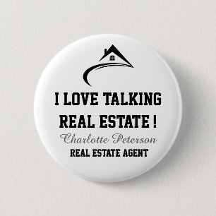 Black & White Real Estate 6 Cm Round Badge