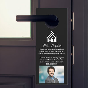 Black White Real Estate Company Advertising Home Door Hanger