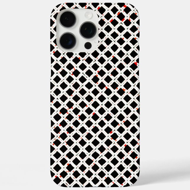 Black White Red Abstract Pattern Chic Case-Mate iPhone Case (Back)