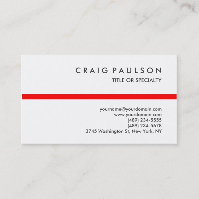 Black White Red Appealing Radiant Business Card (Front)