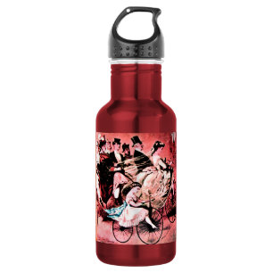 BLACK WHITE RED BICYCLE WEDDING PARTY 532 ML WATER BOTTLE
