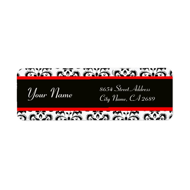 BLACK WHITE RED BURGUNDDAMASK (Front)