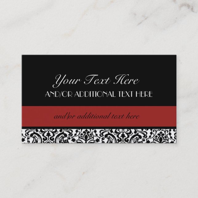 Black, White, Red Business Card (Front)