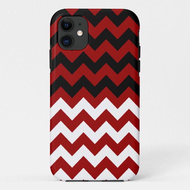 black, white & red chevron ~ patterns Case-Mate iPhone case (Back)