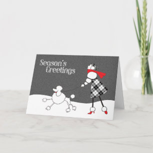 Black White Red Christmas Card