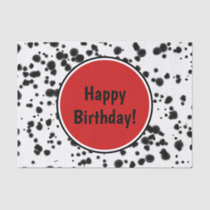 Black White Red Dalmatian Spots Birthday Party Tissue Paper