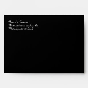 Black white red damask wedding engagement envelope