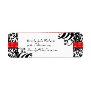 Black, White, & Red Floral Damask