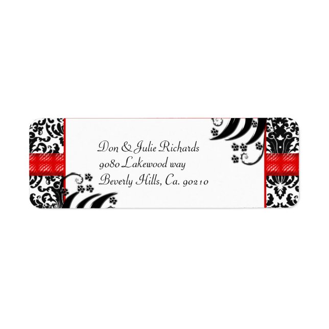 Black, White, & Red Floral Damask (Front)