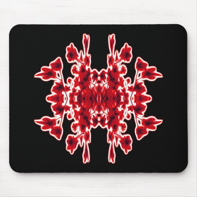 Black White Red Graphic Abstract Pattern Mouse Mat (Front)
