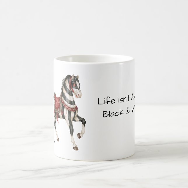 Black White Red Horse Coffee Mug (Center)