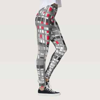 black, white & red leggings