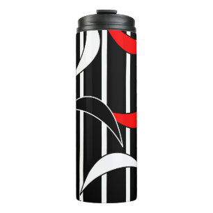 Black, white, red modern art thermal tumbler