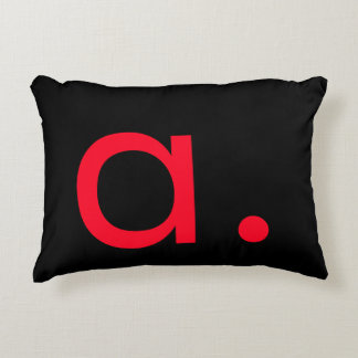 Black White Red Monogram Initial Letter Modern Decorative Cushion