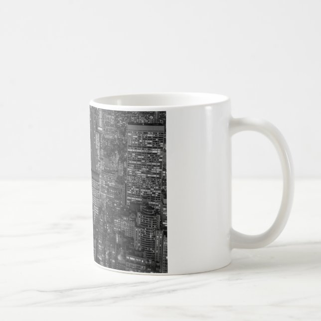 Black White Red New York City Skyline Coffee Mug (Right)