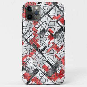 Black White Red Pattern   iPhone 11 Pro Max Case