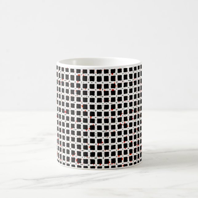 Black White Red Pattern Chic Coffee Mug (Center)