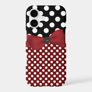 Black, White, & Red Polka Dot iPhone X Case