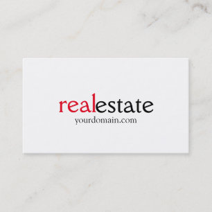 Black White Red Real Estate Agent Business Card