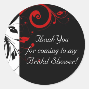 Black, White, Red Reverse Swirl Custom Sticker