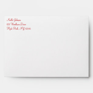 Black, White, Red Snowflakes A7 Envelope for 5x7's