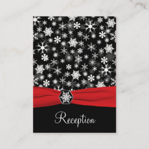 Black, White, Red Snowflakes Enclosure Card